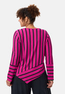 'Sienna' shirt - striped look, asymmetrical A-line