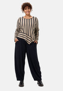 'Sienna' shirt - striped look, asymmetrical A-line