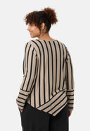 'Sienna' shirt - striped look, asymmetrical A-line