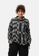 'Karina' shirt - check design & relaxed shawl collar