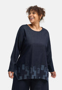 'Nila' tunic – Dark Denim, laser print