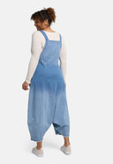 'Sky' Dungarees – premium denim, ombre & patch details
